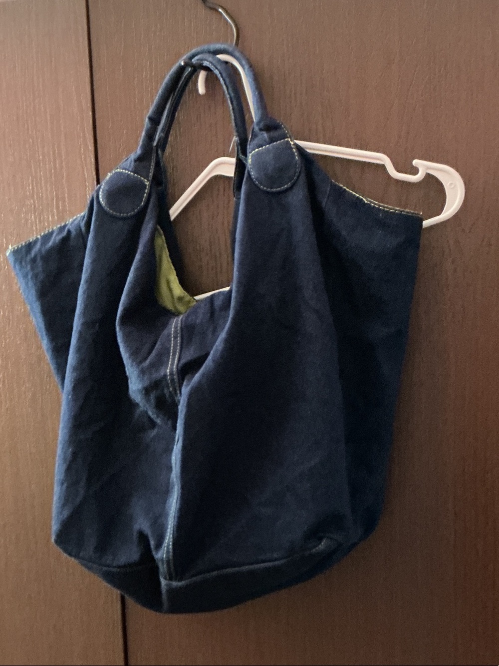 Navy Canvas Tote Bag with Short Handles